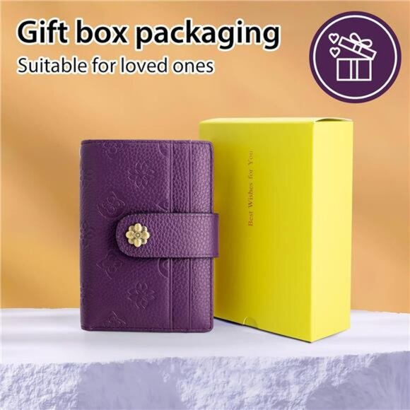 Small Wallet with Zipper Coin Pocket Purple - Picture 6 of 7